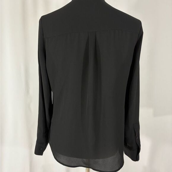 Express Basic Black Button Down Blouse - Picture 6 of 8